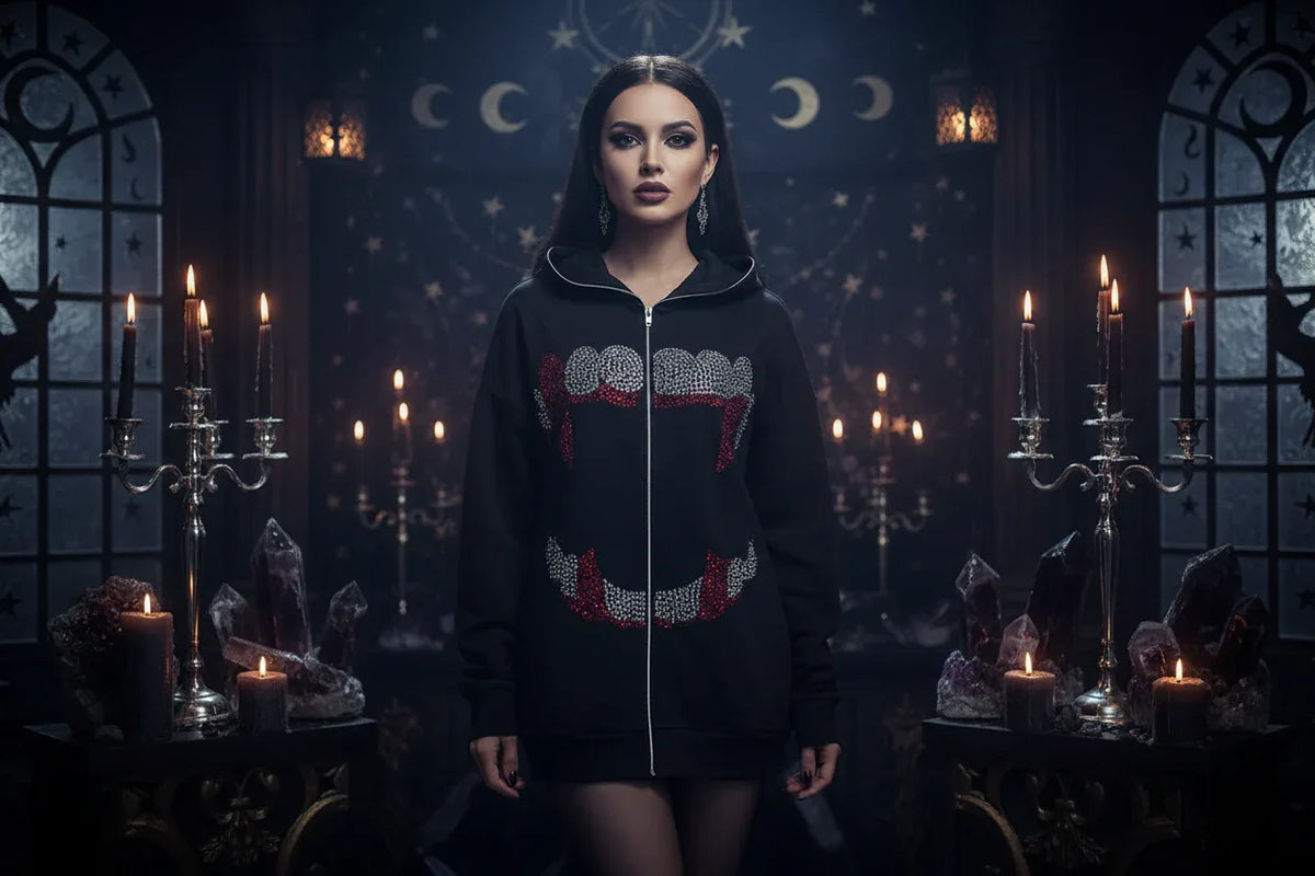 Vampire Gemstone Hoodie - Sorceress Sanctuary black / S-black / M-black / L-black / XL-black / XXL
