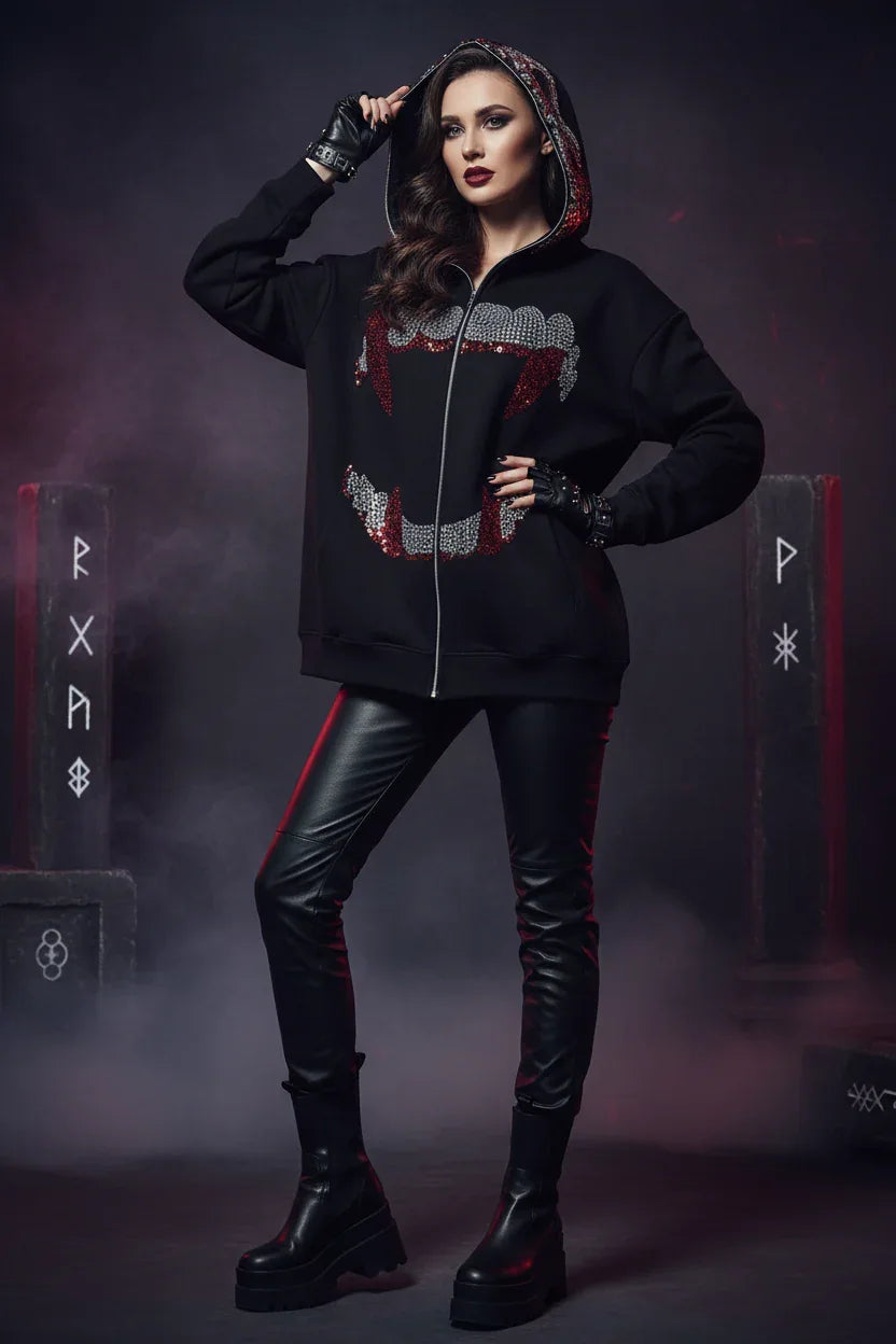 Vampire Gemstone Hoodie - Sorceress Sanctuary black / S-black / M-black / L-black / XL-black / XXL
