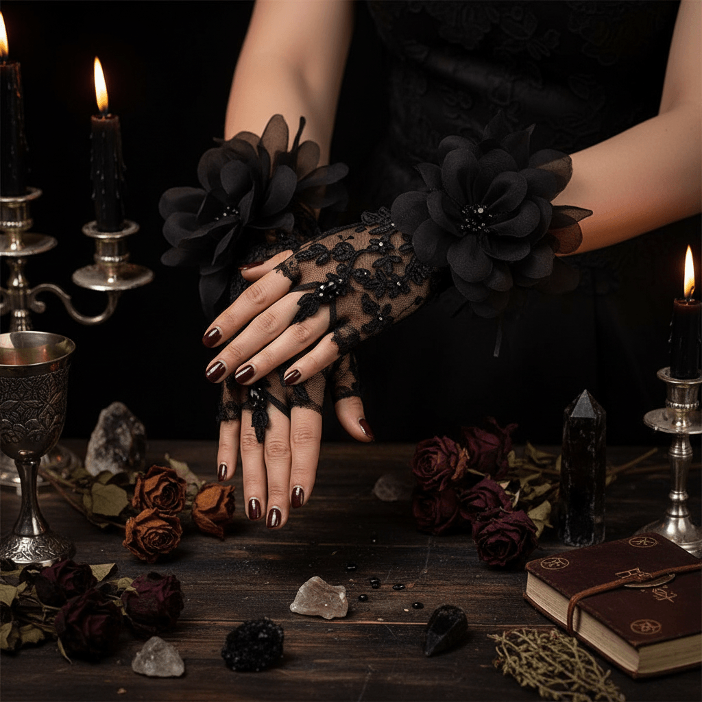 Veilborne Fingerless Gloves Sorceress Sanctuary