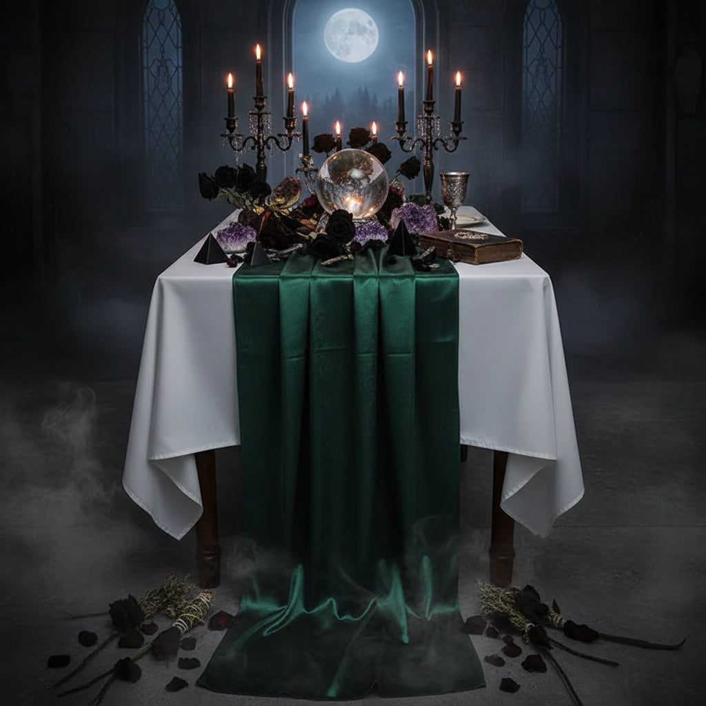 Velvet Altar Cloth - Sorceress Sanctuary Dark green / 70*300-Creamy-white / 70*300-Purple / 70*300