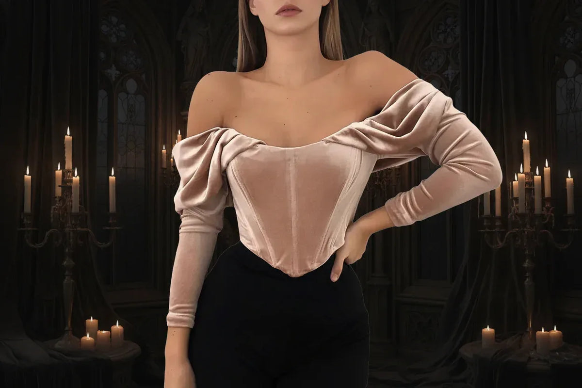 Velvet Corset - Sorceress Sanctuary White / S-White / M-White / L-Red / S-Red / M