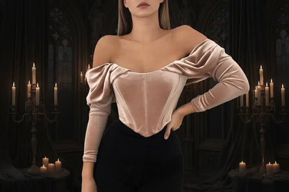 Velvet Corset - Sorceress Sanctuary White / S-White / M-White / L-Red / S-Red / M