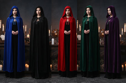 Velvet Sorceress Cloak - Sorceress Sanctuary Green / S-Green / M-Green / L-Green / XL-Purple / S