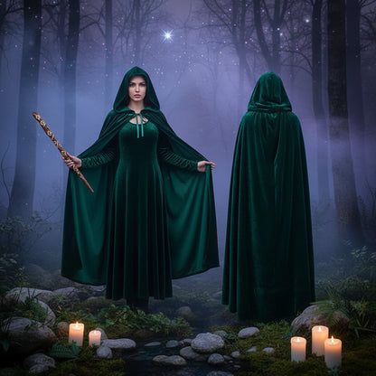 Velvet Sorceress Cloak - Sorceress Sanctuary Green / S-Green / M-Green / L-Green / XL-Purple / S