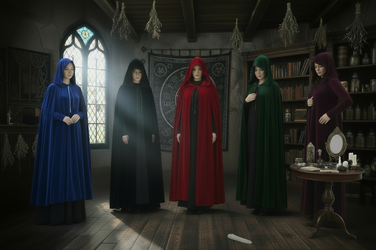Velvet Sorceress Cloak - Sorceress Sanctuary Green / S-Green / M-Green / L-Green / XL-Purple / S