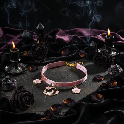 Velvet Star Collar - Sorceress Sanctuary Sakura Cat / XS-Sakura Cat / S-Sakura Cat / M-Sakura Cat / L-Kitten / XS