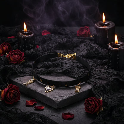 Velvet Star Collar - Sorceress Sanctuary Sakura Cat / XS-Sakura Cat / S-Sakura Cat / M-Sakura Cat / L-Kitten / XS