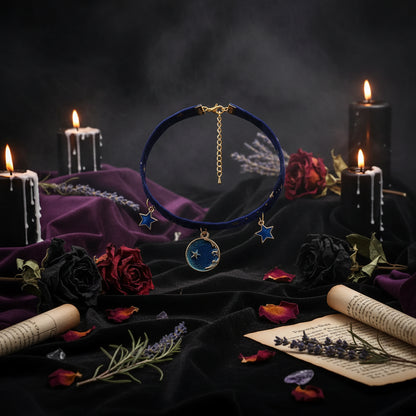 Velvet Star Collar - Sorceress Sanctuary Sakura Cat / XS-Sakura Cat / S-Sakura Cat / M-Sakura Cat / L-Kitten / XS