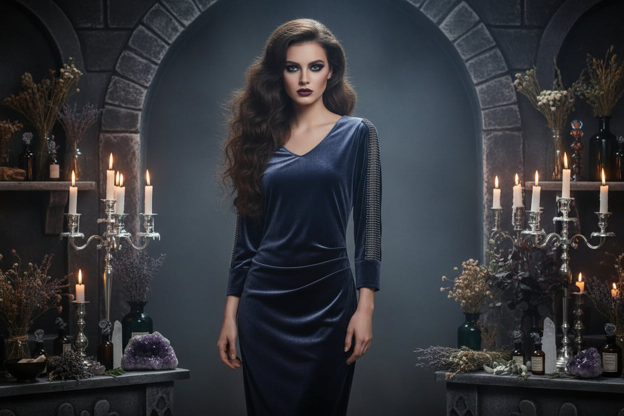 Velvet Witch Dress - Sorceress Sanctuary Purple / S-Purple / M-Purple / L-Purple / XL-Purple / XXL
