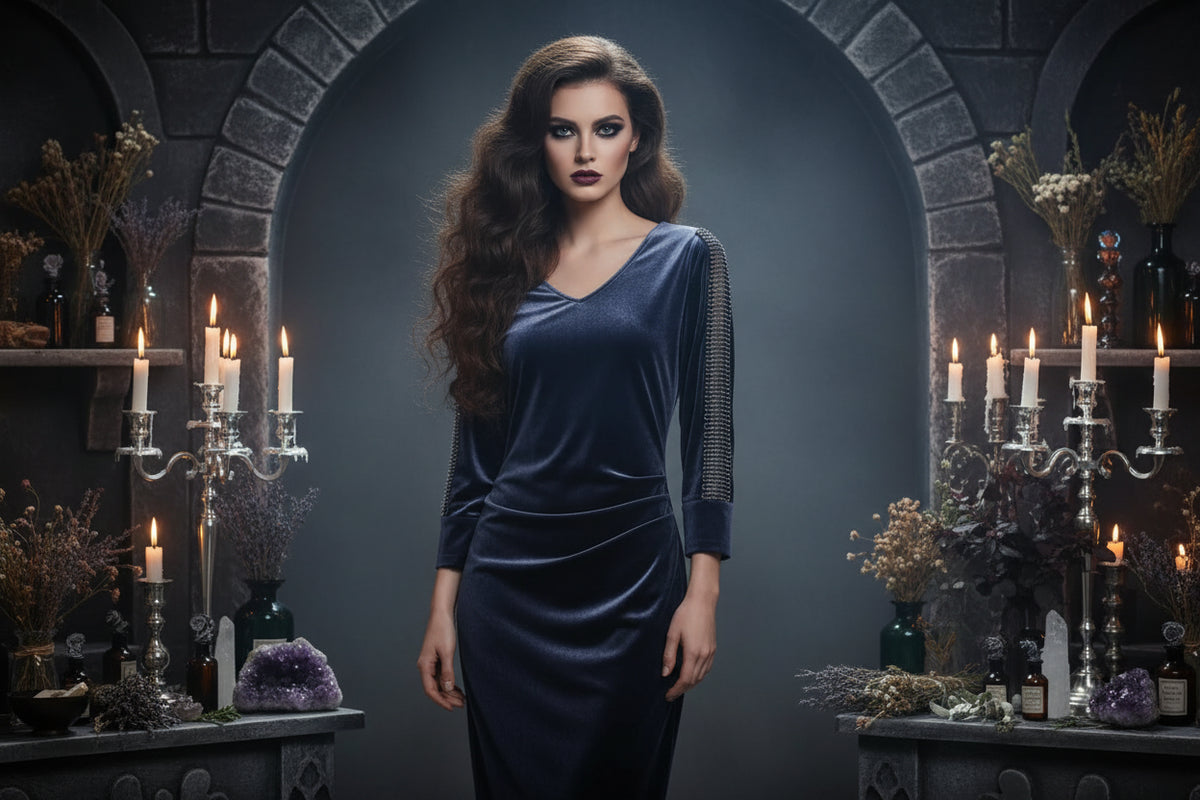 Velvet Witch Dress - Sorceress Sanctuary Purple / S-Purple / M-Purple / L-Purple / XL-Purple / XXL