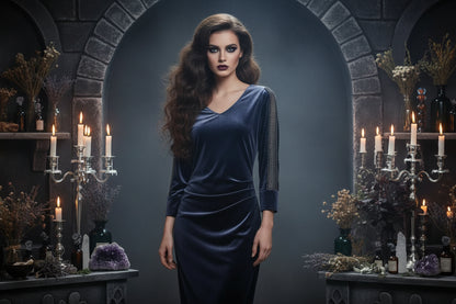 Velvet Witch Dress - Sorceress Sanctuary Purple / S-Purple / M-Purple / L-Purple / XL-Purple / XXL