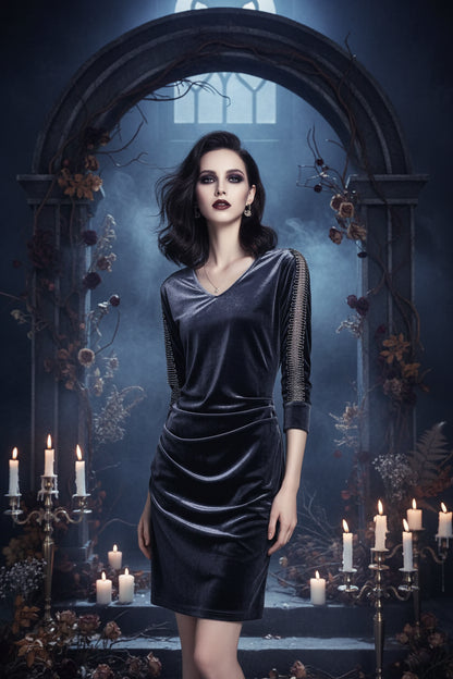 Velvet Witch Dress - Sorceress Sanctuary Purple / S-Purple / M-Purple / L-Purple / XL-Purple / XXL