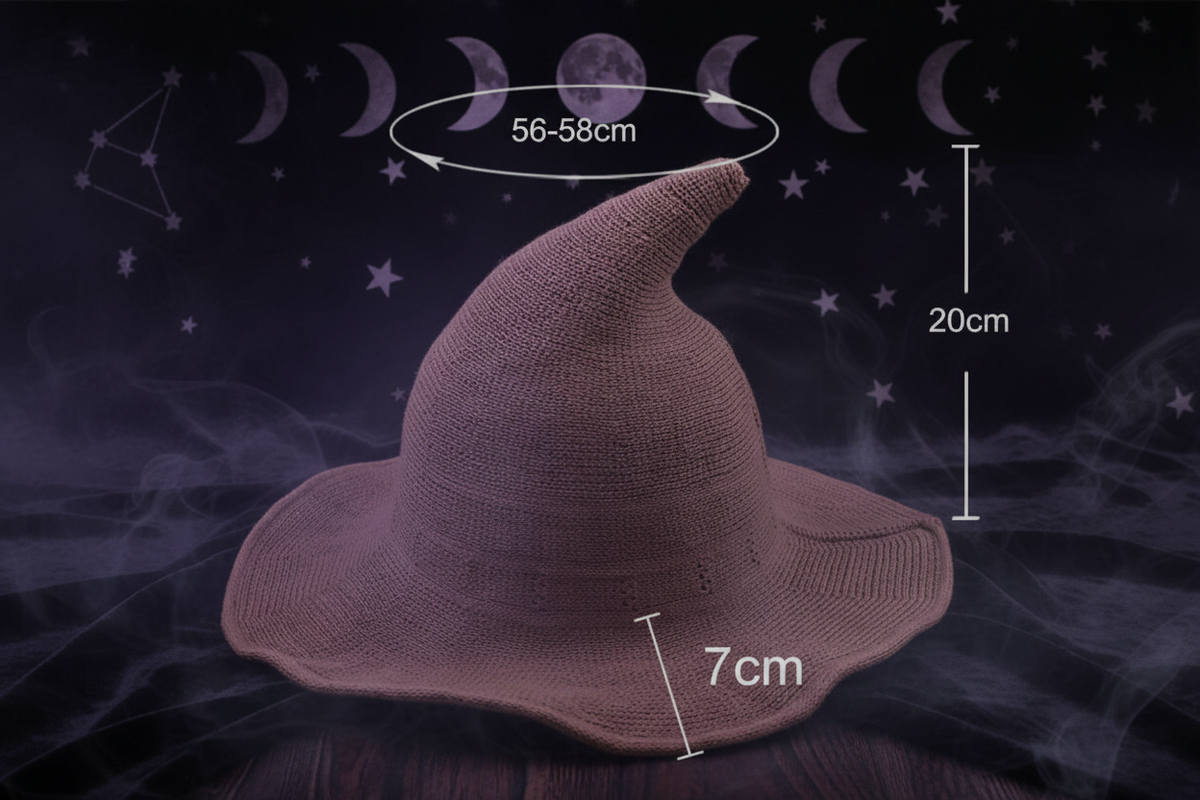 Velvet Witch Hat - Sorceress Sanctuary Black-Dark blue-Red wine-Light grey-Khaki