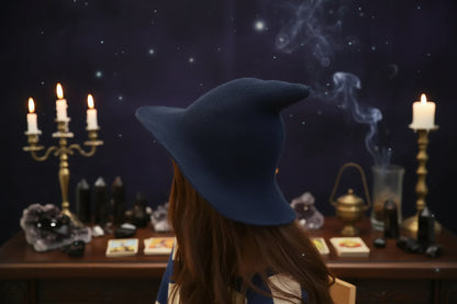 Velvet Witch Hat - Sorceress Sanctuary Black-Dark blue-Red wine-Light grey-Khaki