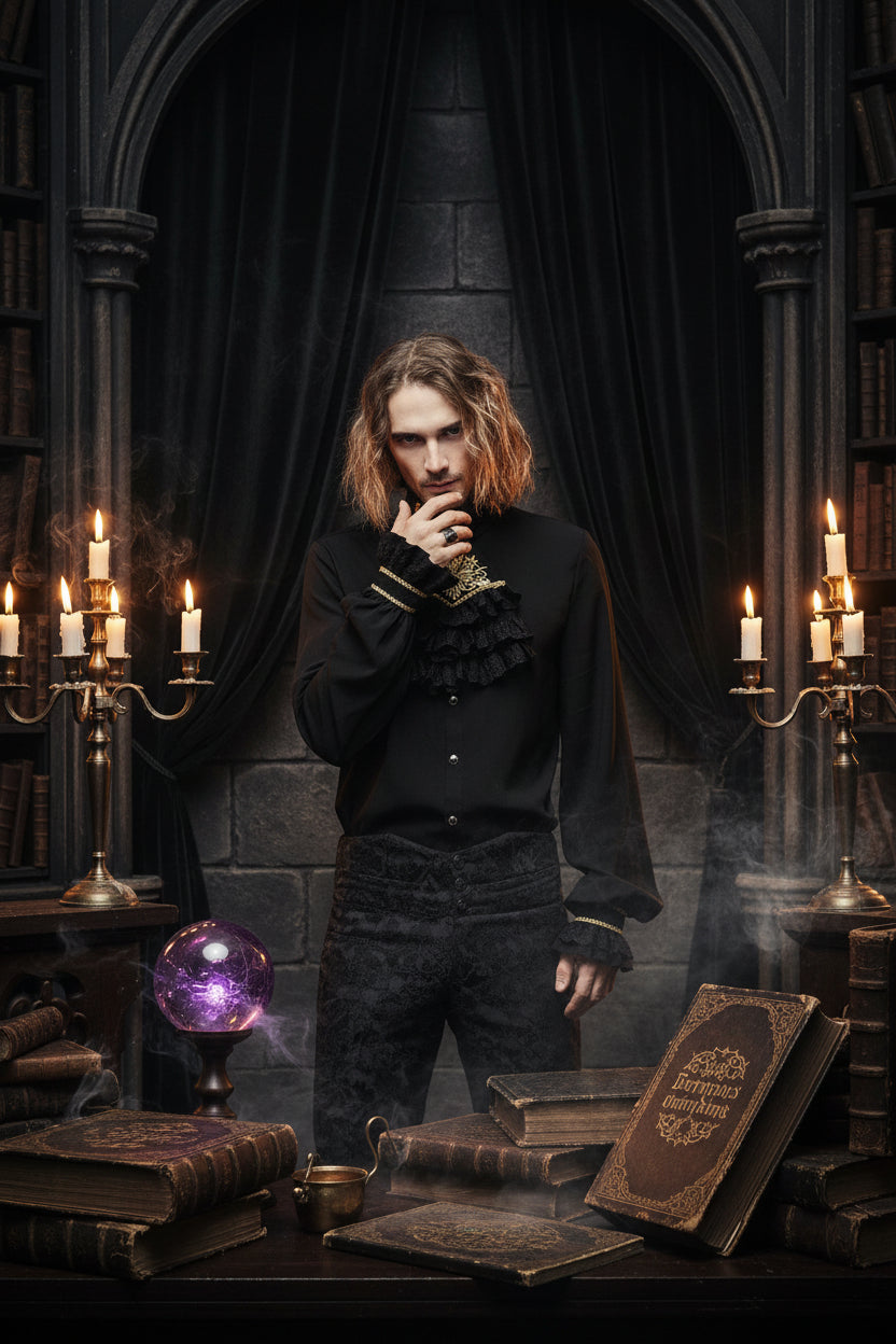 Custom Devil Fashion Gothic Vintage Men's Shirt SHT02301 Sorceress Sanctuary