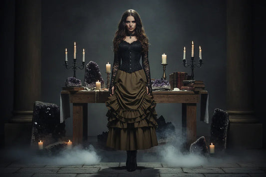Victorian Ruffled Skirt - Sorceress Sanctuary Black / S-Black / M-Black / L-Black / XL-Black / XXL