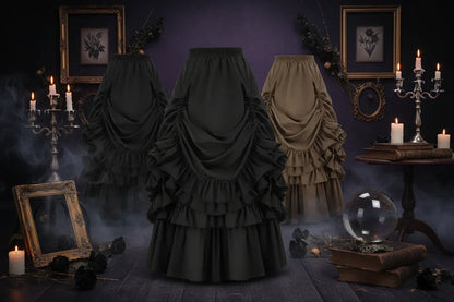 Victorian Ruffled Skirt - Sorceress Sanctuary Black / S-Black / M-Black / L-Black / XL-Black / XXL
