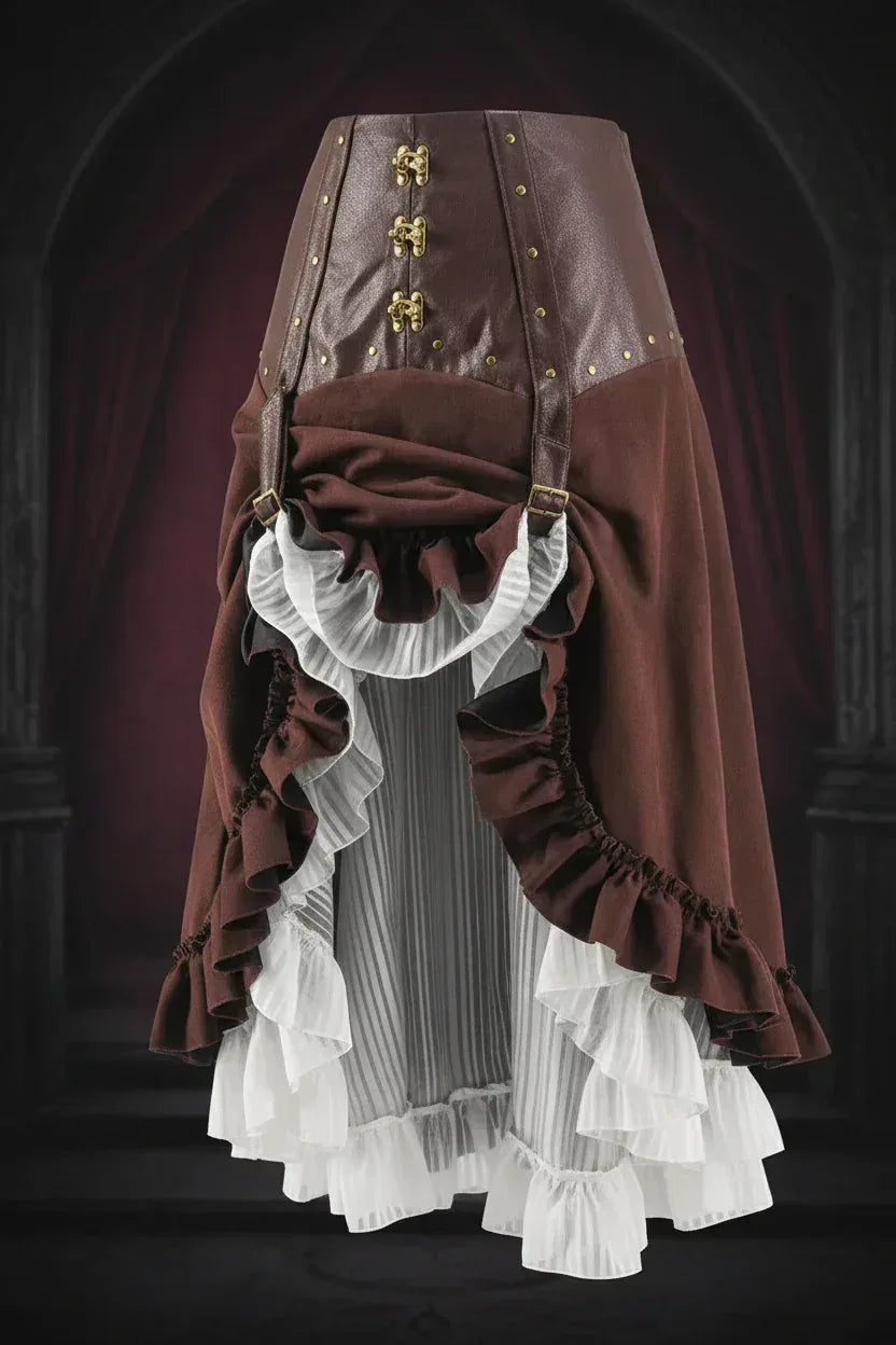 Victorian Steampunk Skirt - Sorceress Sanctuary Brown / M-Brown / XL-Brown / 2XL-Brown / 3XL-Brown / 4XL