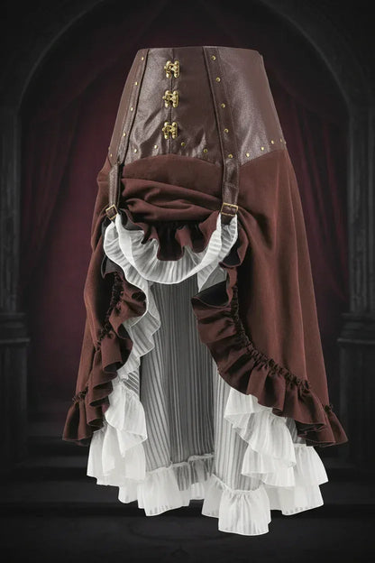 Victorian Steampunk Skirt - Sorceress Sanctuary Brown / M-Brown / XL-Brown / 2XL-Brown / 3XL-Brown / 4XL