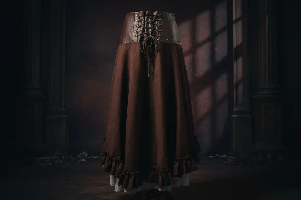 Victorian Steampunk Skirt - Sorceress Sanctuary Brown / M-Brown / XL-Brown / 2XL-Brown / 3XL-Brown / 4XL