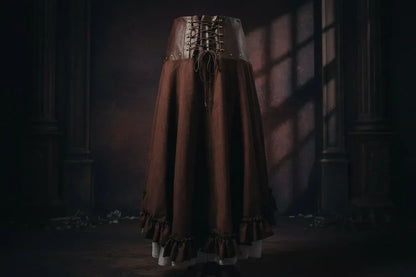Victorian Steampunk Skirt - Sorceress Sanctuary Brown / M-Brown / XL-Brown / 2XL-Brown / 3XL-Brown / 4XL