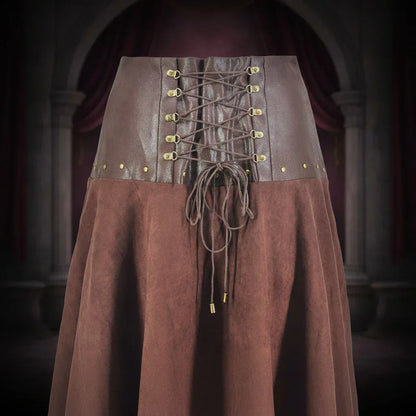 Victorian Steampunk Skirt - Sorceress Sanctuary Brown / M-Brown / XL-Brown / 2XL-Brown / 3XL-Brown / 4XL