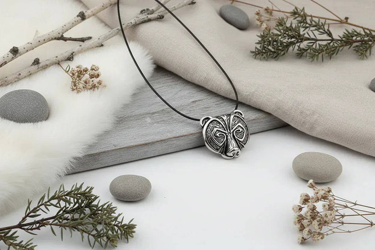 Viking Bear Necklace - Sorceress Sanctuary white