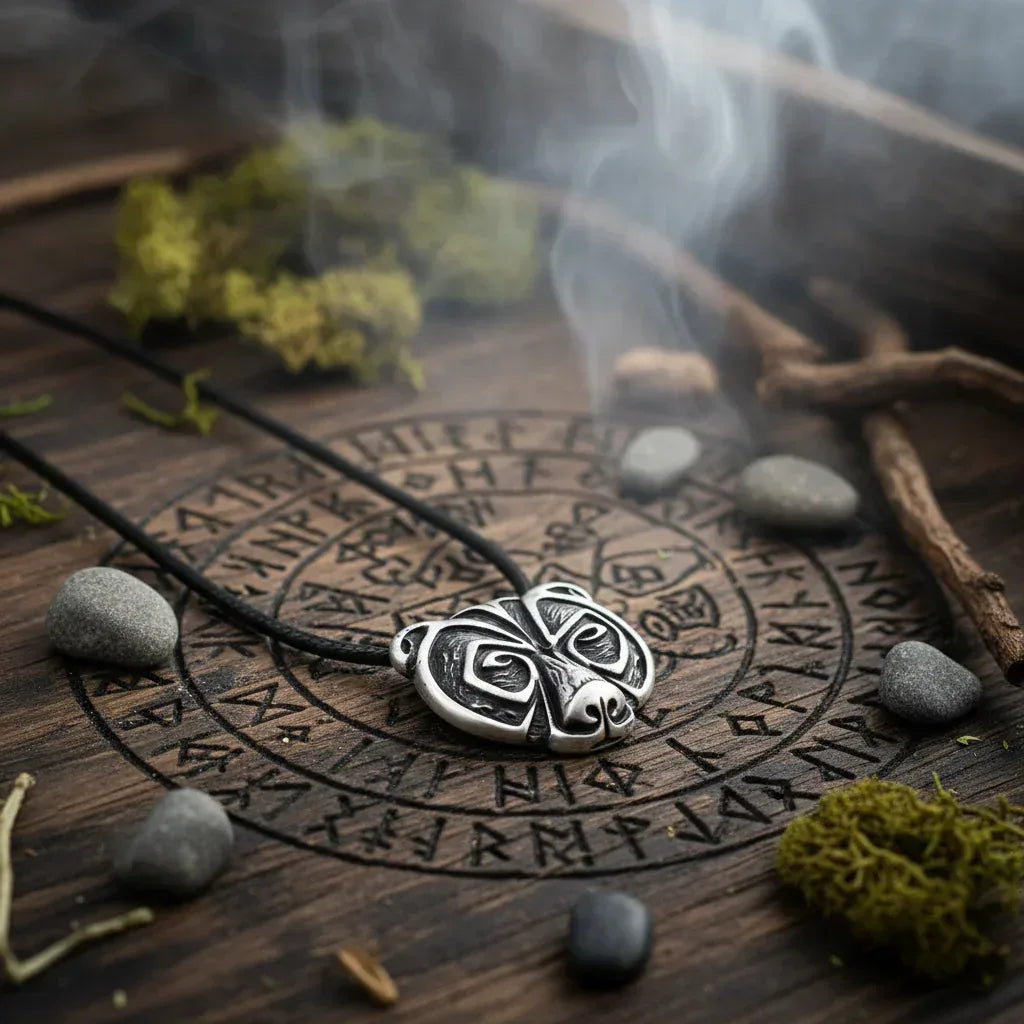 Viking Bear Necklace - Sorceress Sanctuary white