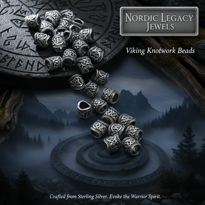 Viking Beard Beads - Sorceress Sanctuary 24pcs Silver