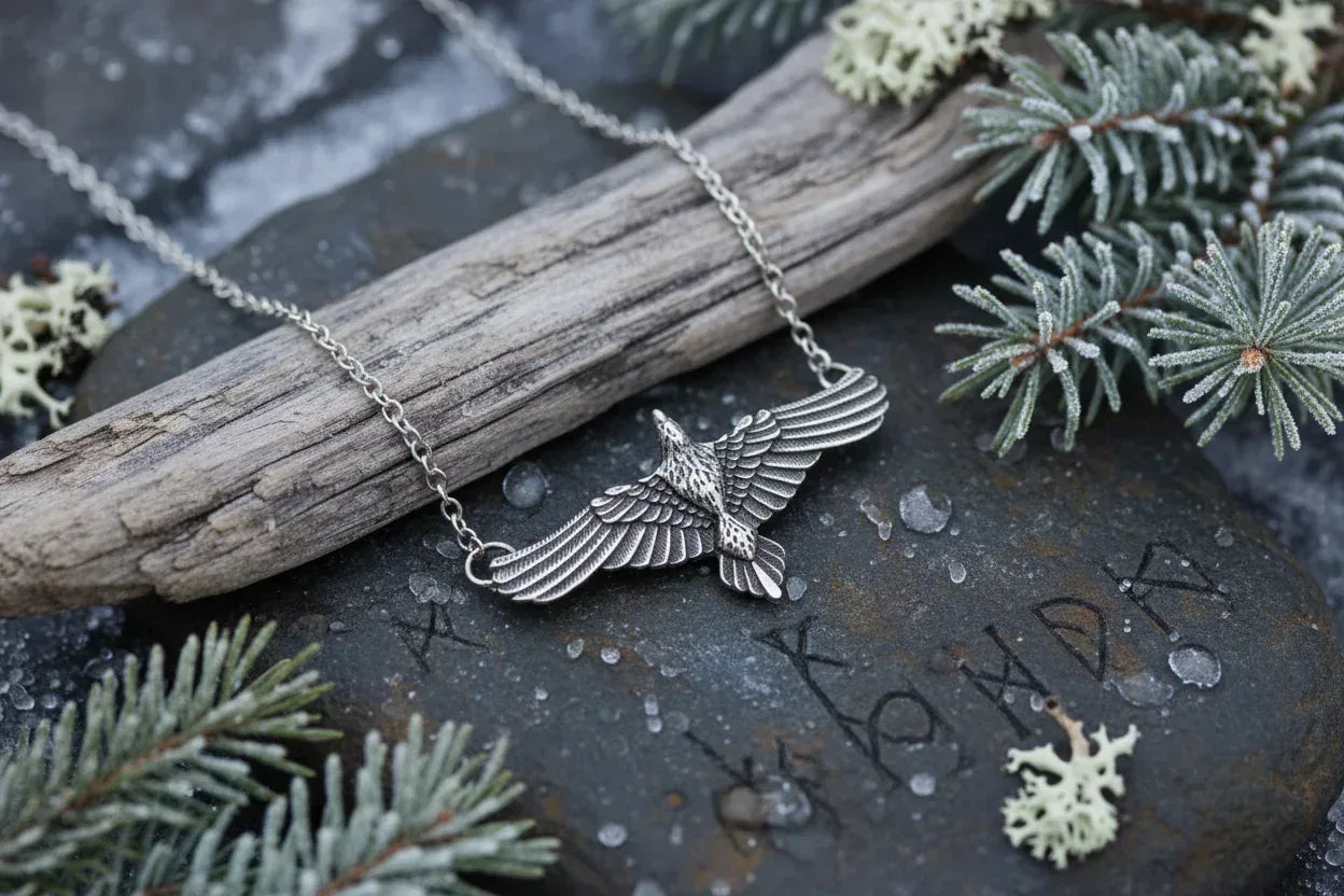 Viking Eagle Necklace - Sorceress Sanctuary Silver