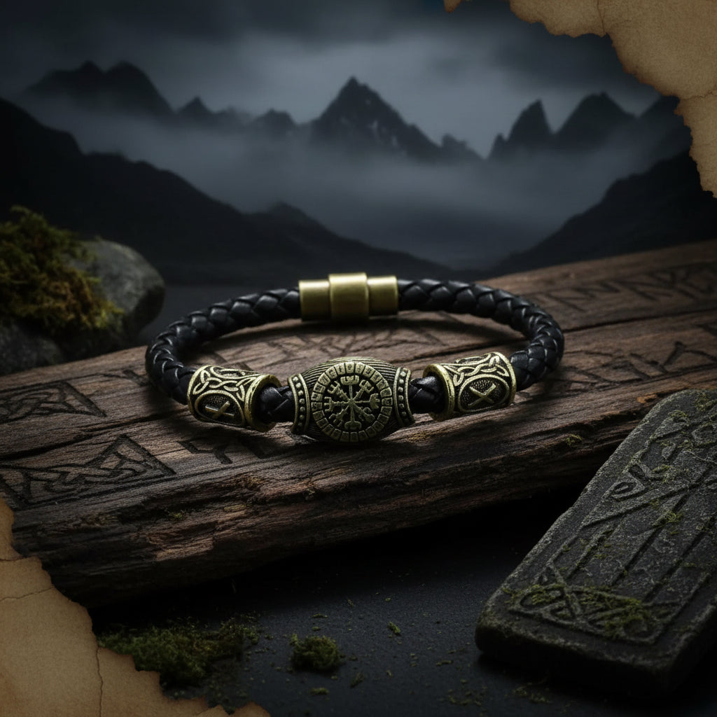 Viking Rune Bracelet - Sorceress Sanctuary New Silver / 19cm-New Silver / 21cm-New Silver / 23cm-New Gold / 19cm-New Gold / 23cm