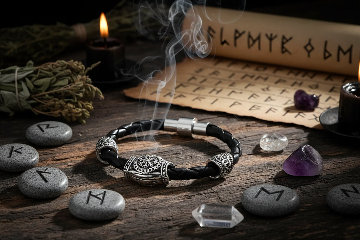 Viking Rune Bracelet - Sorceress Sanctuary New Silver / 19cm-New Silver / 21cm-New Silver / 23cm-New Gold / 19cm-New Gold / 23cm