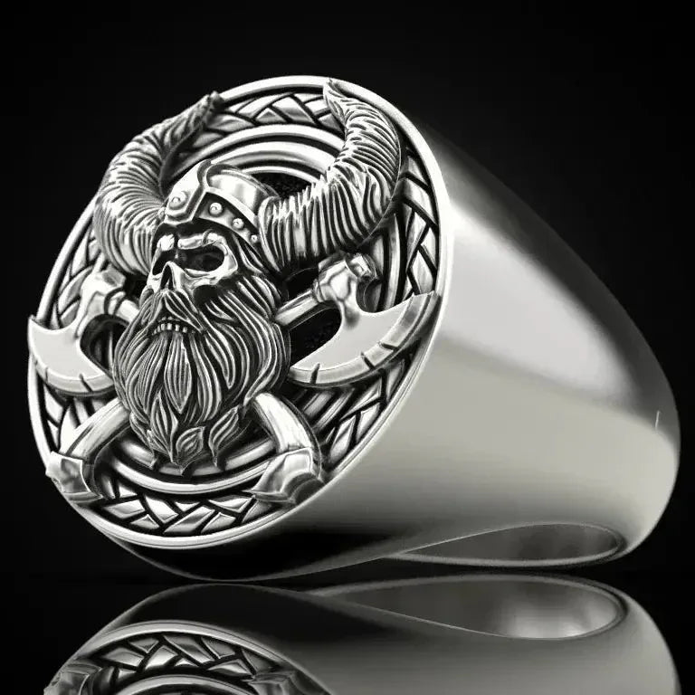 Viking Skull Ring - Sorceress Sanctuary Silver / 7-Silver / 8-Silver / 9-Silver / 10-Silver / 11