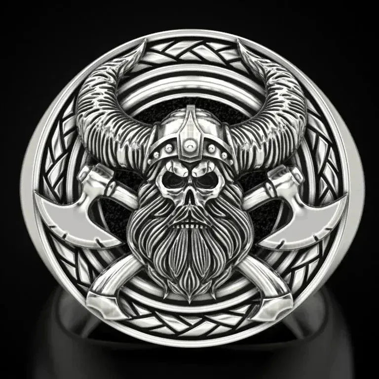 Viking Skull Ring - Sorceress Sanctuary Silver / 7-Silver / 8-Silver / 9-Silver / 10-Silver / 11