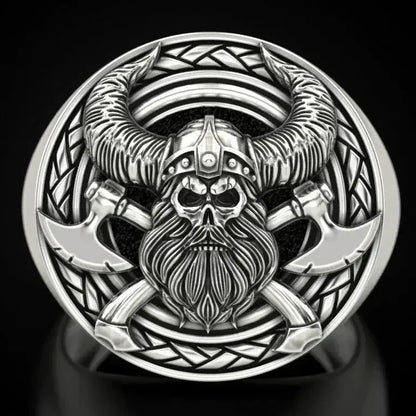 Viking Skull Ring - Sorceress Sanctuary Silver / 7-Silver / 8-Silver / 9-Silver / 10-Silver / 11