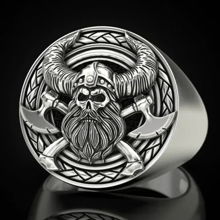 Viking Skull Ring - Sorceress Sanctuary Silver / 7-Silver / 8-Silver / 9-Silver / 10-Silver / 11