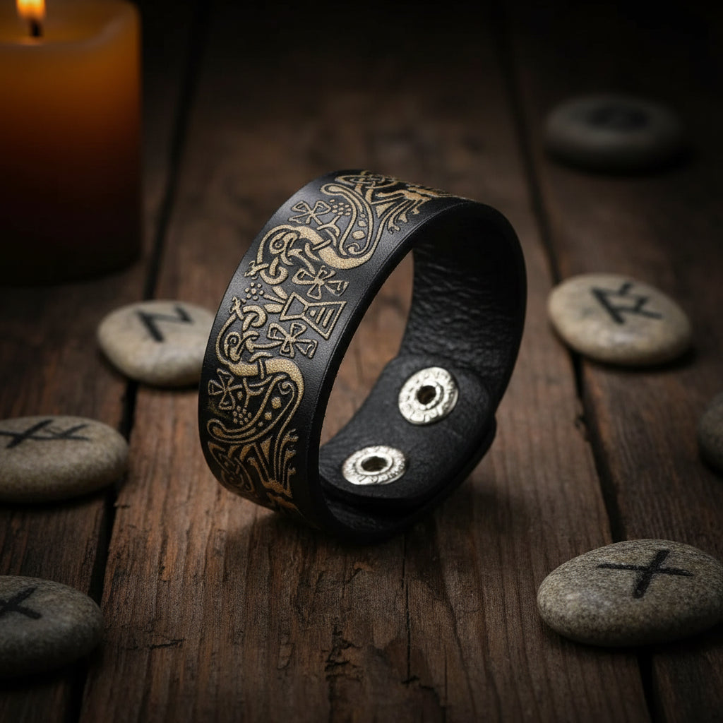 Viking Tree Bracelet - Sorceress Sanctuary Black-Coffee-Yellow