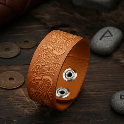 Viking Tree Bracelet - Sorceress Sanctuary Black-Coffee-Yellow