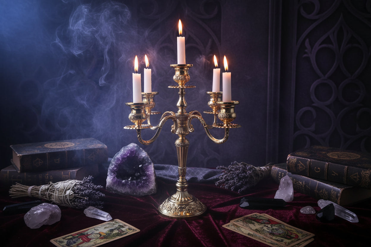 Vintage Candle Holder - Sorceress Sanctuary Silver (three heads)-Bronze (three heads)-Golden White (three heads)-Golden Red (three heads)-Golden White (five heads)