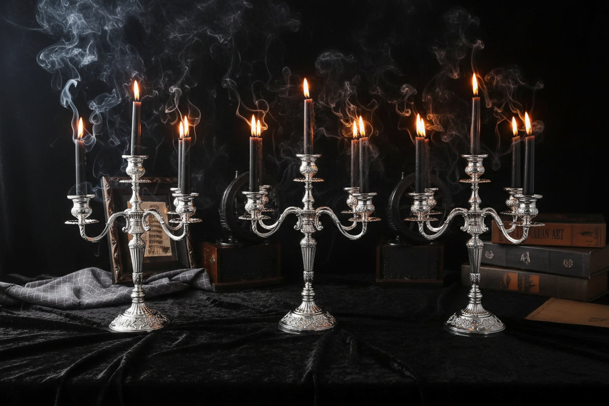 Vintage Candle Holder - Sorceress Sanctuary Silver (three heads)-Bronze (three heads)-Golden White (three heads)-Golden Red (three heads)-Golden White (five heads)