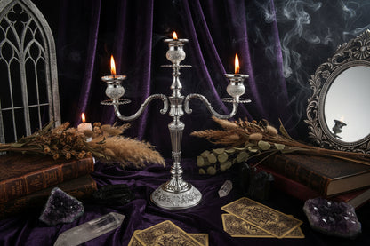 Vintage Candle Holder - Sorceress Sanctuary Silver (three heads)-Bronze (three heads)-Golden White (three heads)-Golden Red (three heads)-Golden White (five heads)