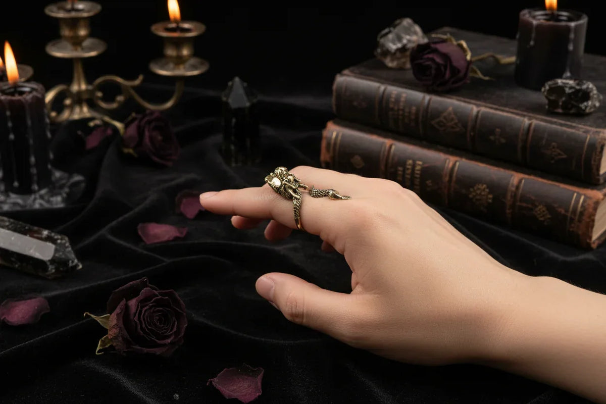 Vintage Dragon Ring - Sorceress Sanctuary Picture color / Opening adjustable