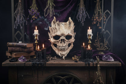 Warrior Skull Mask - Sorceress Sanctuary Red-White