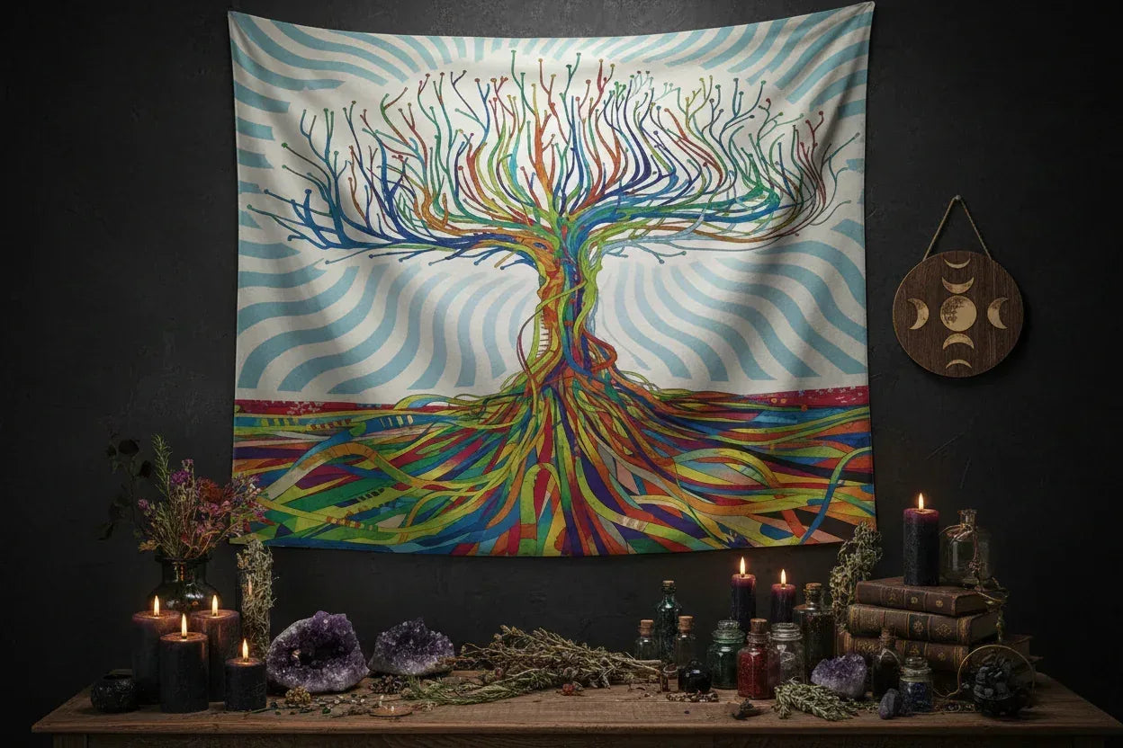 Wicca Tree Tapestry - Sorceress Sanctuary 150x130cm-150x200cm