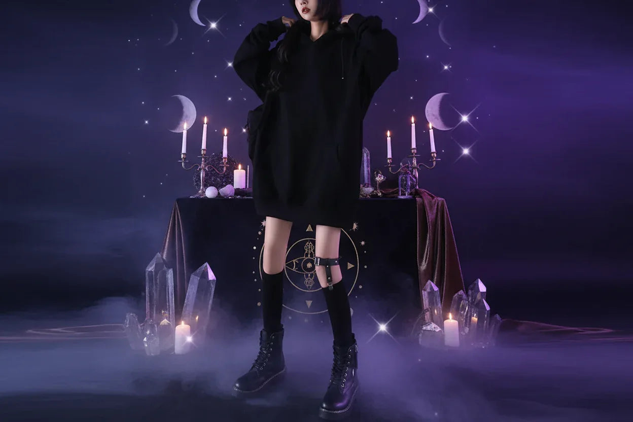 Wiccan Hollow Hoodie - Sorceress Sanctuary Black / M-Black / L-Black / XL-GRAY / M-GRAY / L
