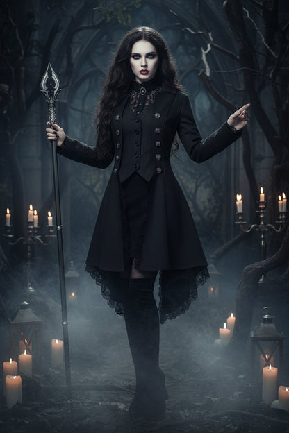 Wiccan Lace Jacket - Sorceress Sanctuary Black / S-Black / M-Black / L-Black / XL-Black / XXL