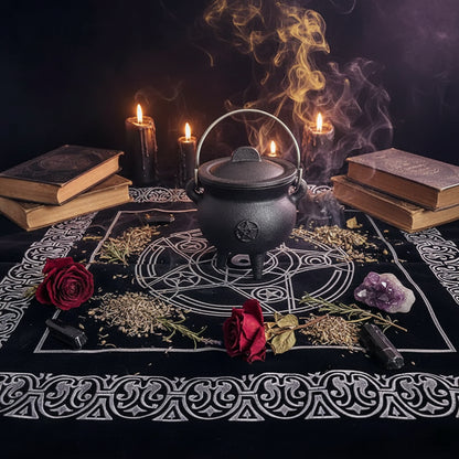 Wiccan Tripod Pot - Sorceress Sanctuary Black