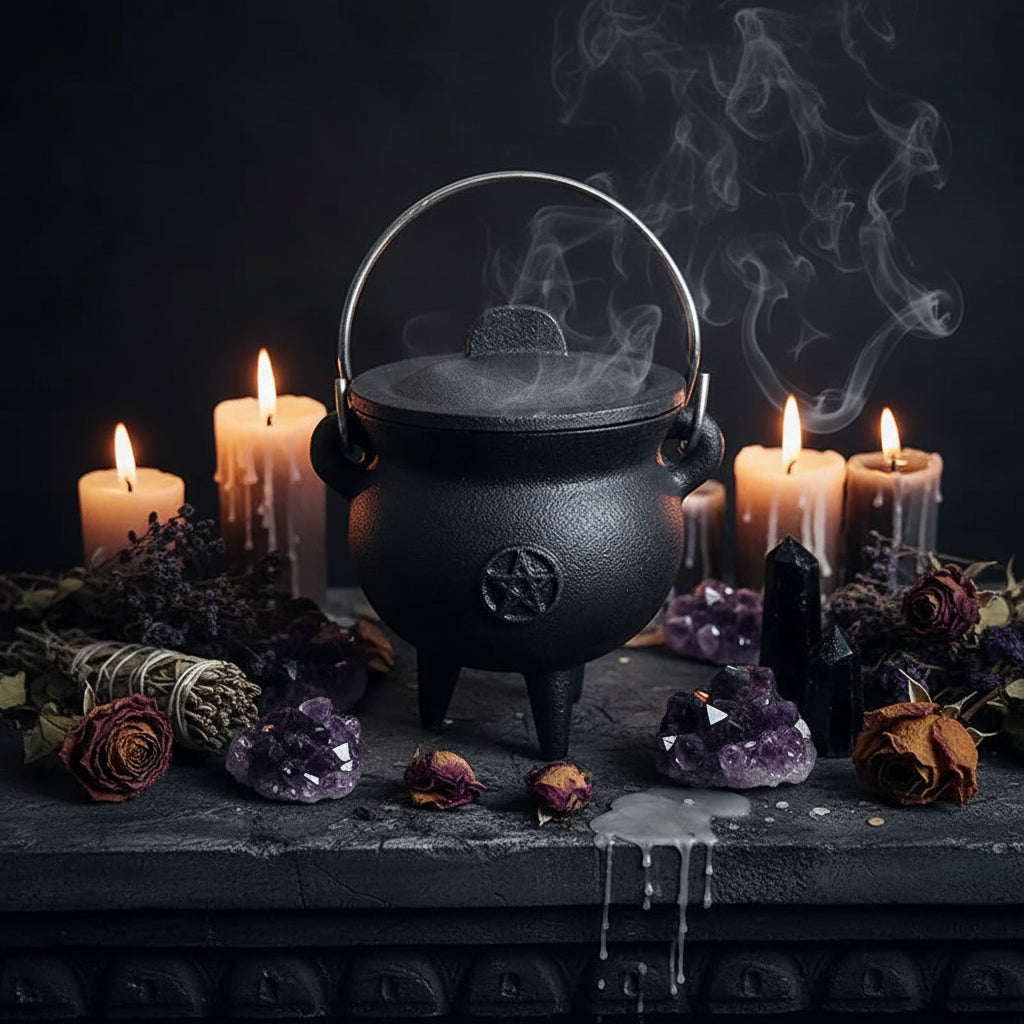 Wiccan Tripod Pot - Sorceress Sanctuary Black