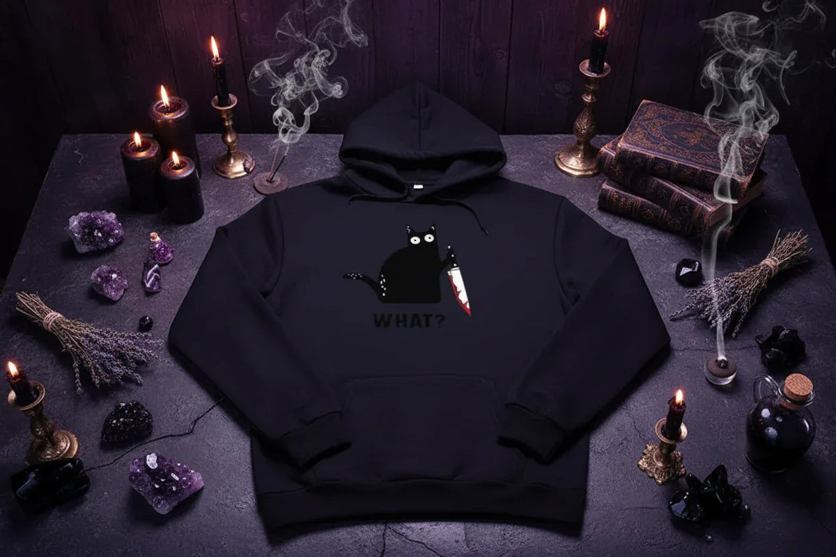 Witch Cat Hoodie - Sorceress Sanctuary Dark blue / S-Dark blue / M-Dark blue / L-Dark blue / XL-Dark blue / 2XL