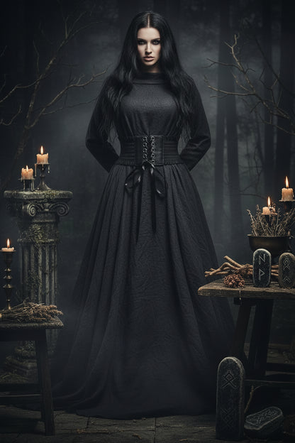 Gothic Steam Punk Lolita Corset Dress with Belt Sorceress Sanctuary